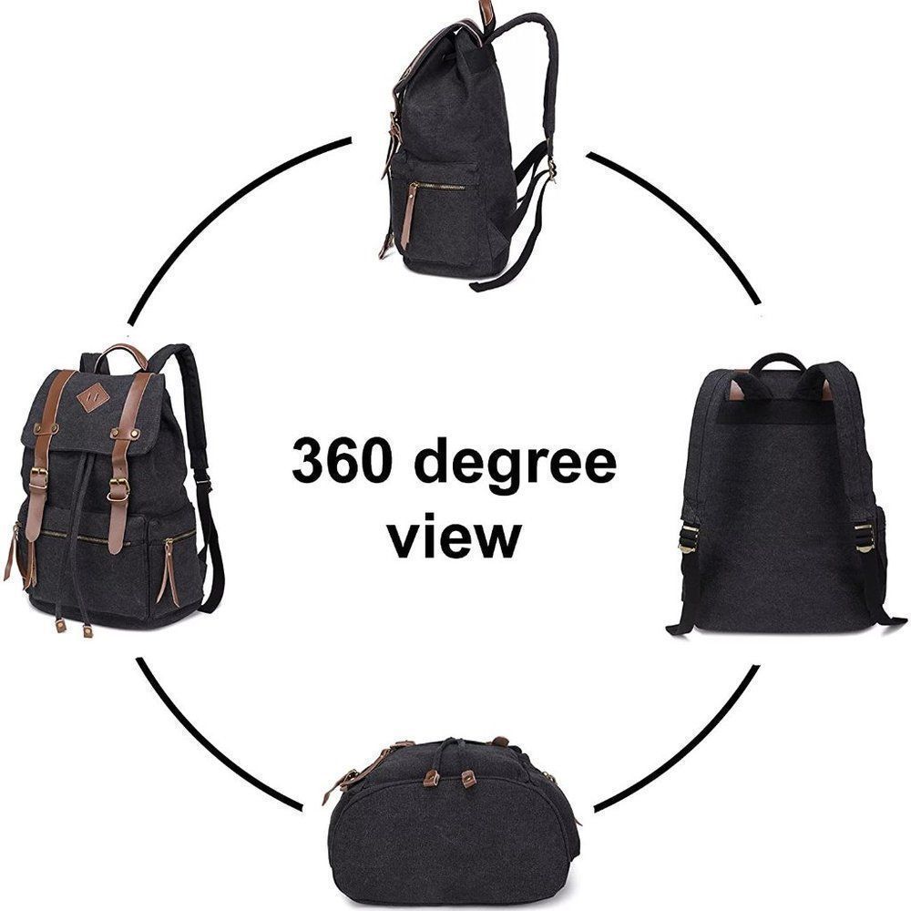 Queenie - Canvas Causal Daypack Laptop Backpack College Campus School Bag *NEW* - Picture 5 of 6